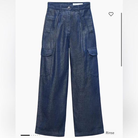 RAG AND BONE CHAMBRAY CASSIDY WIDE LEG TROUSER HIGH WAIST CARGO JEANS SIZE 32 - Picture 4 of 14